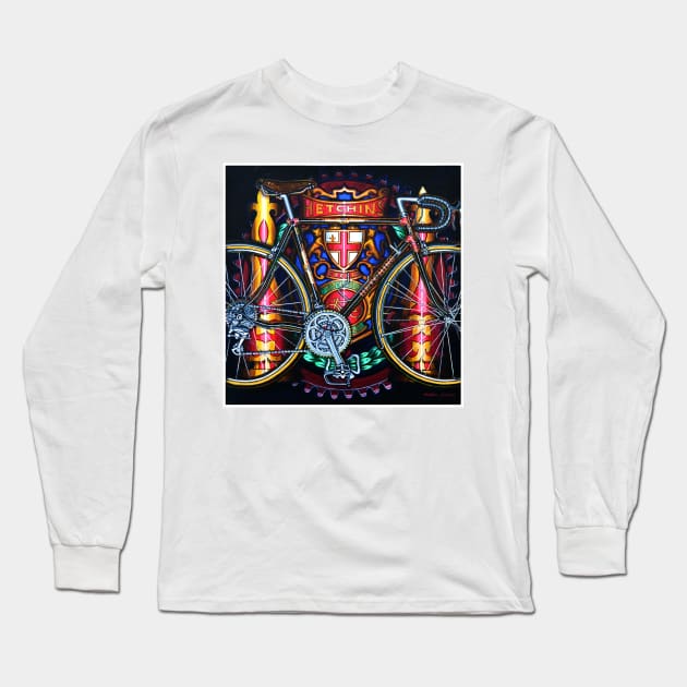 Hetchins Curly Bicycle Long Sleeve T-Shirt by markhowardjones